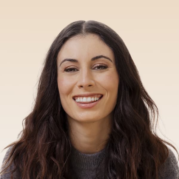 Portrait of Celine Halioua, founder and CEO of Loyal, a biotech company developing lifespan-extending drugs for dogs.